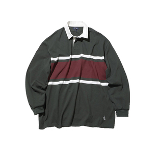 【双11预售】nautica whitesail日系中性撞色cityboy长袖polo衫