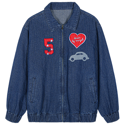 落落狷介刺绣牛仔外套女