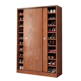 推拉门鞋柜多层家用门口玄关柜一体靠墙鞋架大容量阳台木质储物柜