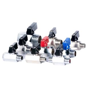 气动全铜小型迷你球阀内外丝1分2分3分4分电镀球阀水管开关接头外