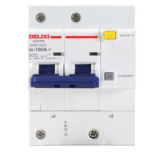 德力西断路器漏电大功率1/2/3P +N100A125漏保空开带漏电保护总开