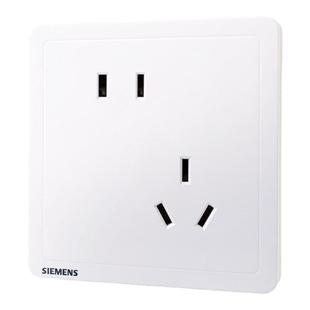 西门子开关插座致典白色五孔带开关USB一二开双控16A空调86型暗装