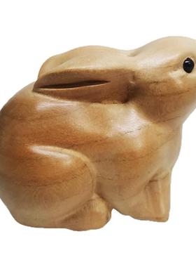 天然桃木大中小兔子摆件卯兔桌子办公室桌面吉祥物品寅亥堂正品