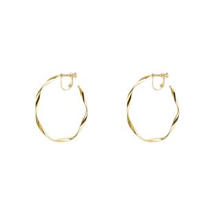 金色圆圈螺旋耳夹女时尚小众个性无耳洞耳环日常百搭夸张耳坠耳饰