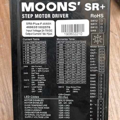 【询价】SR8-Plus-F-AW01   MOONS 驱动器，适用
