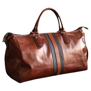 男士真皮手提旅行包男大容量短途出差行李包软牛皮轻便健身收纳包