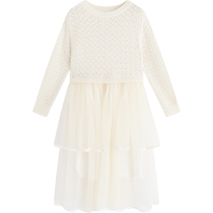 播broadcute童装连衣裙女童秋冬新款设计感中长款裙子KGQ3L409