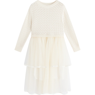 播broadcute童装连衣裙女童秋冬新款设计感中长款裙子KGQ3L409