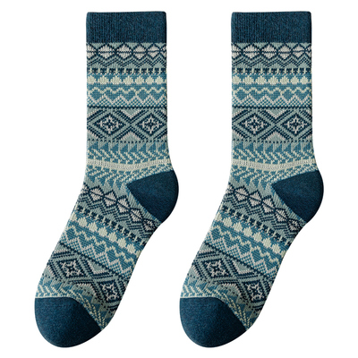 【复古民族风】双针双路中筒袜男