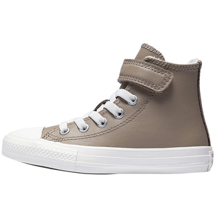 匡威儿童帆布鞋革面2025新款高帮加绒保暖鞋大童休闲鞋潮A14339C