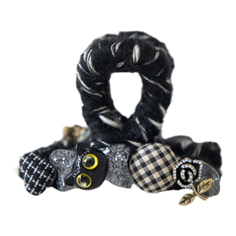 GUKUALI发卡子秋冬季毛绒时尚可爱大号布艺后脑勺盘发鲨鱼夹饰品