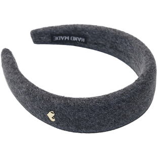 慵懒感复古毛呢绒面爱心高颅顶发箍高级感小众设计简约百搭头箍女