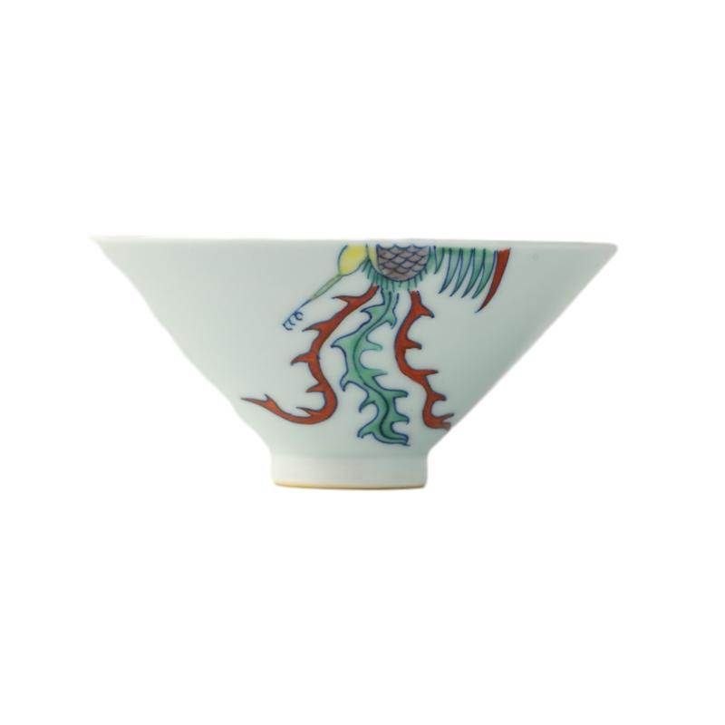 三勤堂仿明成化青花斗彩茶杯