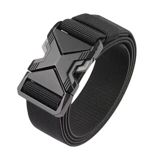 合金战术插扣男款布腰带户外运动弹力帆布休闲工装裤松紧青年军训