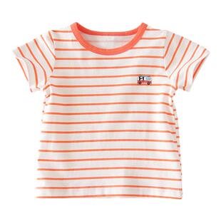 A类小童男女宝宝短袖T恤衫夏季薄款条纹婴儿幼儿童夏装上衣服帅气