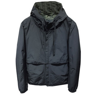 男士连帽夹克2025秋冬新款黑色修身棉衣外套纯色短款简约上衣