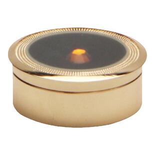 珠宝收纳盒宝石盒子金属电镀透明圆形旋转戒面裸石彩宝钻石展示盒