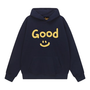 Drew美式潮牌连帽卫衣加绒秋冬季外套GOOD字母宽松男女情侣款帽衫