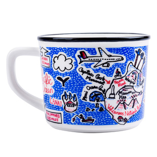 清仓 日本进口井泽IZAWA儿童马克杯早餐杯彩色绘画陶瓷杯牛奶杯