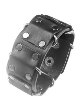 黑色阶梯履带摇滚个性化牛皮手环