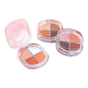 伊诗婷四色眼影珠光细闪不飞粉小盘便携显色淡妆百搭妆容眼影