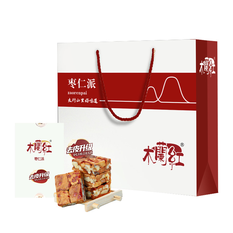 木兰红去皮枣仁派红枣夹核桃仁唐县特产过节送礼真空小包装礼盒
