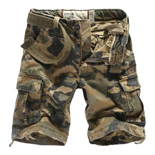 美式夏季男迷彩短裤宽松直筒五分裤工装短裤中裤潮休闲多口袋大码