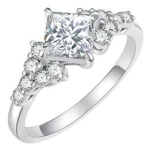 TopMiya【培育】人工钻石手工钻戒公主方形钻石柏林情书5周年限定