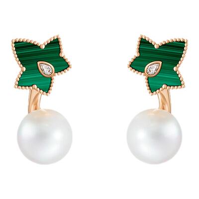 Lola Rose罗拉玫瑰常青藤珍珠耳饰孔雀石生日礼物