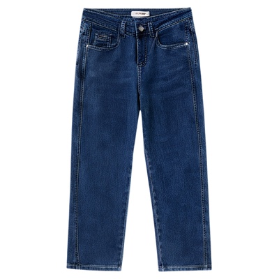 2024秋冬季加绒加厚哈伦牛仔裤女