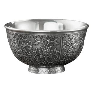 银碗999纯银家用景区同款雪花银碗食品级银餐具碗筷勺三件套送礼