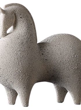 新中式抽象文创马小胖马陶瓷装饰