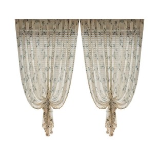 燕子纱田园风纱帘透光不透人窗纱棉麻阳台飘窗薄纱窗帘轻奢高档沙