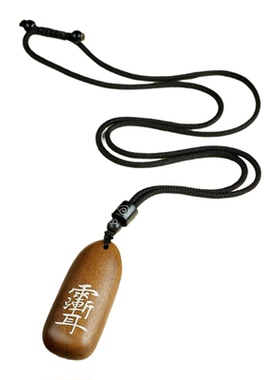 枣木镶银吊坠紫薇雷祖讳项链挂饰