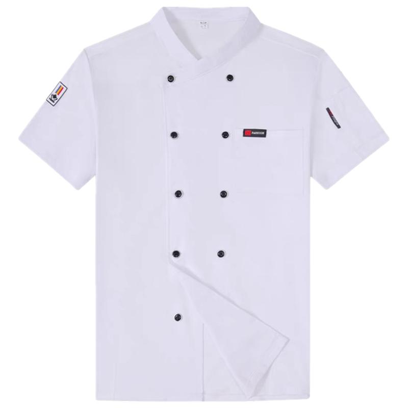 酒店厨师工作服男长袖秋冬季黑色上衣餐饮厨房短袖厨师服加大定制