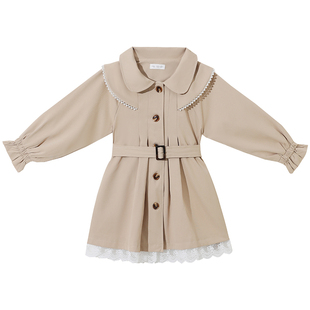 女童冬装夹棉外套2025新款小女孩春秋款儿童风衣冬季防风保暖加厚