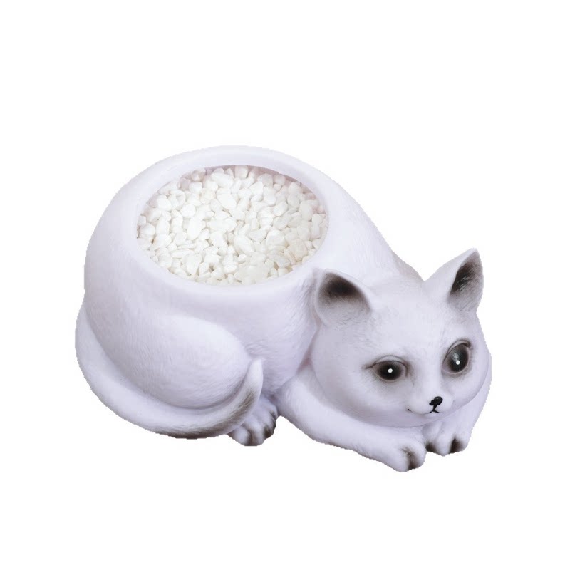 热款猫咪造型搪胶花盆摆件
