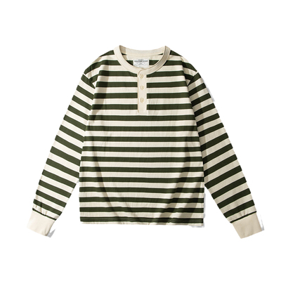 美式复古亨利领长袖海魂衫