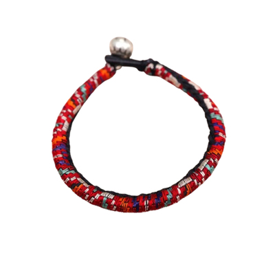 民族风手工刺绣老绣手缝细窄手链