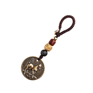 黄铜十二生肖汽车钥匙扣挂件创意平安吉祥包包吊坠挂饰男女礼物