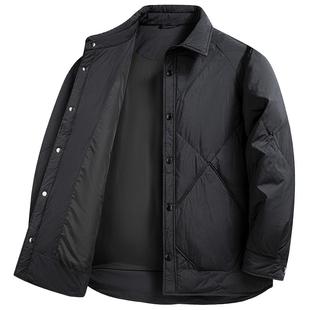 鸭鸭羽绒服男士翻领2025冬季新款秋轻薄短款休闲保暖夹克厚外套F