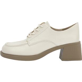 达芙妮厚底乐福鞋女2026春季鞋子白色英伦风小皮鞋法式复古单鞋女