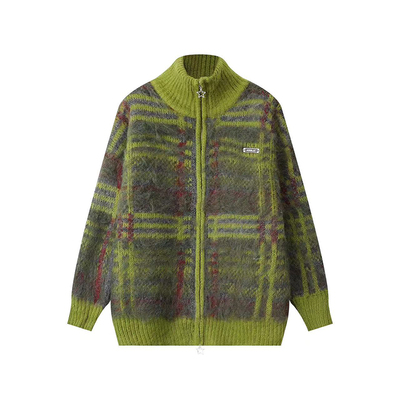 Holocene开衫高领撞色针织衫