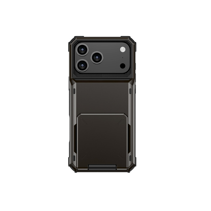 卡包一体手机壳适用iphone17苹果16promax硬壳个性创意商务名片夹14plus玫瑰金air储物公交卡防摔15p