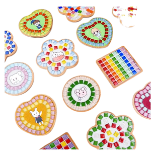 新品手工diy马赛克杯垫材料包 亲子创意儿童团建暖场课堂益智研学