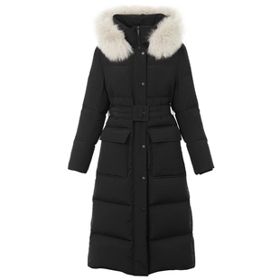 【匈牙利90白鹅绒】LANCY/朗姿2025冬新款狐狸毛领高克重长羽绒服