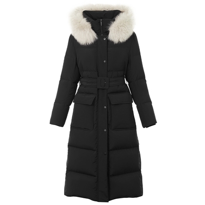 【匈牙利90白鹅绒】LANCY/朗姿2025冬新款狐狸毛领高克重长羽绒服