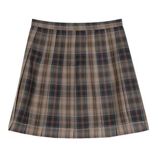东京岁时记原创少女风JK制服棕色格裙百褶裙短裙半身裙布朗庄园