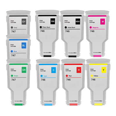 适用惠普Z6墨盒HP746墨水盒HP DesignJet Z6 PostScript大幅面宽幅墨盒Z9绘图仪油墨盒HP747颜料碳水盒P2V83A