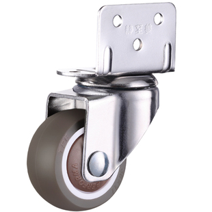 L型花架万向脚轮子婴儿床橡胶家具夹板直角书桌带刹滑车静音固定